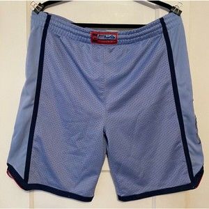 Vintage FILA Mens Drawstring Basketball ￼Shorts - Carolina Blue - Size XL VTG